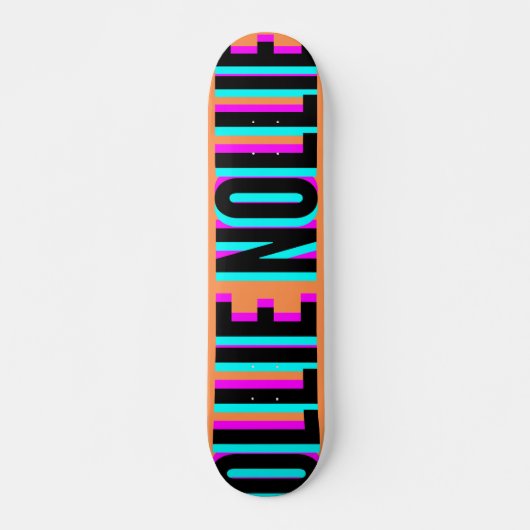 Cool Glitch Oranje Ollie Nollie Skateboard Deck (Voorkant)