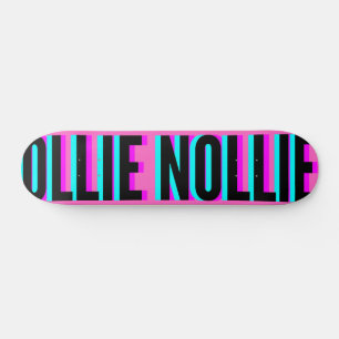 Cool Glitch Pink Ollie Nollie Skateboard Deck