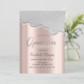 Cool Glitter Drift Roos Gold Quinceañera Kaart (Staand voorkant)