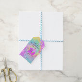 Cool Glitter Drips Tie Dye 10th Birthday Cadeaulabel (Met Touw)