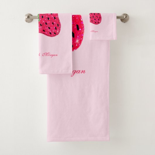 Cool Glitter Strawberry Bad Handdoek (Insitu)