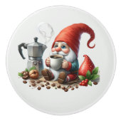Cool gnome koffiebar keramische knop (Voorkant)