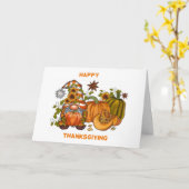 **COOL GNOME ZEGT HAPPY THANKSGIVING** KAART (Gele Bloem)