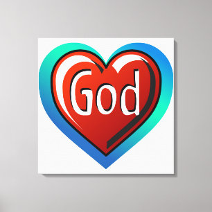 Cool GOD Heart Canvas Afdruk