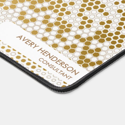 Cool Gold Abstracte aangepaste naam Monogram elke Bureaumat (Hoek)