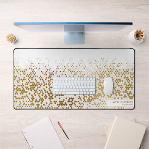 Cool Gold Abstracte aangepaste naam Monogram elke  Bureaumat