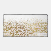 Cool Gold Abstracte aangepaste naam Monogram elke  Bureaumat (Voorkant)