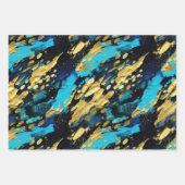 Cool Gold Aqua Leopard Inpakpapier Vel (Voorkant 2)