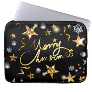 Cool Gold Black Metallic Luxe met laag basisniveau Laptop Sleeve