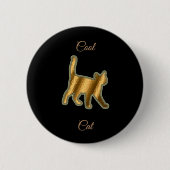 Cool Gold Cat Ronde Button 5,7 Cm (Voorkant)
