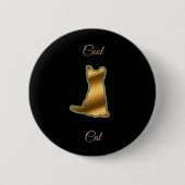 Cool Gold Cat Ronde Button 5,7 Cm (Voorkant)
