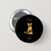 Cool Gold Cat Ronde Button 5,7 Cm (Voorkant /achterkant)
