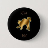 Cool Gold Cat Ronde Button 5,7 Cm (Voorkant)