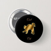 Cool Gold Cat Ronde Button 5,7 Cm (Voorkant /achterkant)