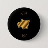 Cool Gold Cat Ronde Button 5,7 Cm (Voorkant)