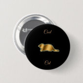 Cool Gold Cat Ronde Button 5,7 Cm (Voorkant /achterkant)