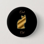 Cool Gold Cat Ronde Button 5,7 Cm (Voorkant)