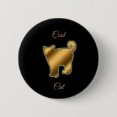 Cool Gold Cat Ronde Button 5,7 Cm (Voorkant)
