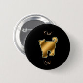 Cool Gold Cat Ronde Button 5,7 Cm (Voorkant /achterkant)