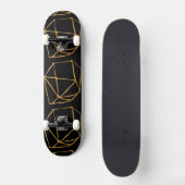 Cool Gold Cubes Custom Background Skateboard (Voorkant)
