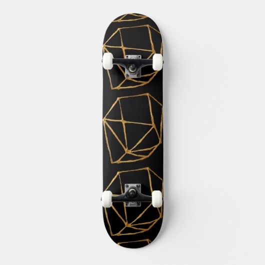 Cool Gold Cubes Custom Background Skateboard (Voorkant)