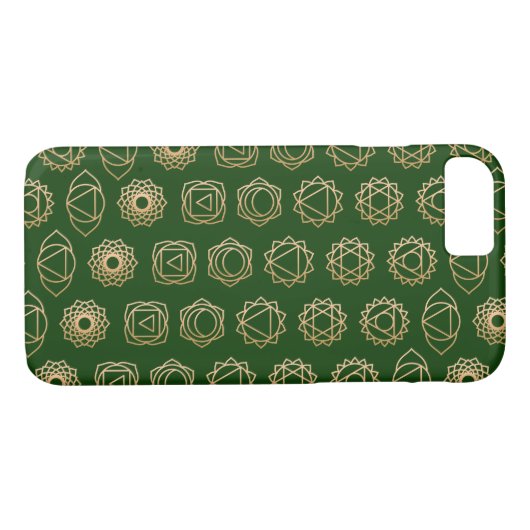 Cool Gold Green Chakra Patroon Case-Mate iPhone Case (Achterkant (Horizontaal))
