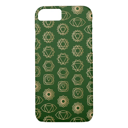 Cool Gold Green Chakra Patroon Case-Mate iPhone Case (Achterkant)
