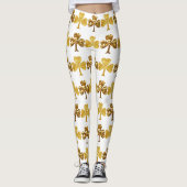 Cool Gold Irish Shamrock Clover Patricks Day Leggings (Voorkant)