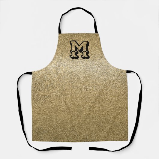 Cool Gold Leather Look Monogrammed Schort (Voorkant)