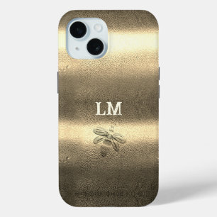 Cool Gold Look Bee Monogram Initialen