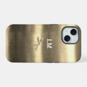 Cool Gold Look Dragonfly Monogram Initiales (Verso Horizontal)