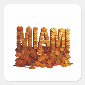 Cool Gold MIAMI Vinyl Stijl Vierkante Sticker