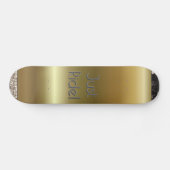 Cool Gold Zwart Grijs Typografie Skateboard (Horizontaal)