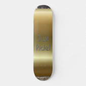 Cool Gold Zwart Grijs Typografie Skateboard (Voorkant)