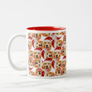Cool Golden Retriever kerstpatroon Tweekleurige Koffiemok