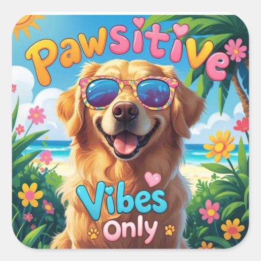 Cool Golden Retriever Sticker (Devant)