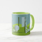 Cool golf golfer groen cadeau mok (Voorkant rechts)
