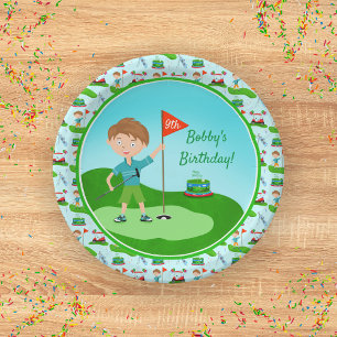 Cool golf verjaardagsfeestje voor jongens papieren bordje