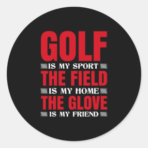 Cool Golf Word Art Sport Ronde Sticker