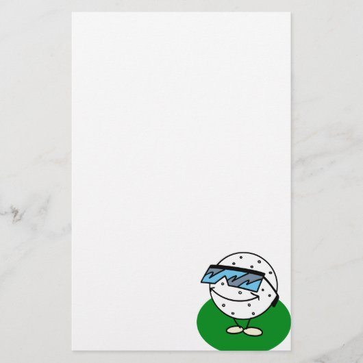 Cool Golfer Briefpapier (Voorkant)
