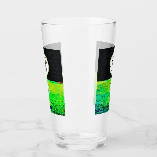 Cool Golfing Name Monogram Black Sports Hobby Mann Glas (Links)