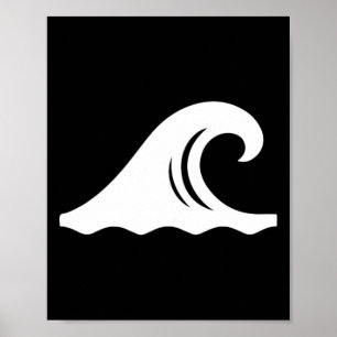 Cool golven symbool surfer surfen surf kust strand poster