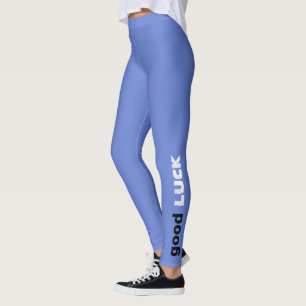 Cool Good Luck Letter Print Leggings, Sport Leggings