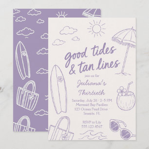 Cool Good Tides & Tan Lines Strandfeest Kaart