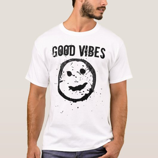 Cool Good vibes Smile face Aangepaste tekst T-shirt (Voorkant)