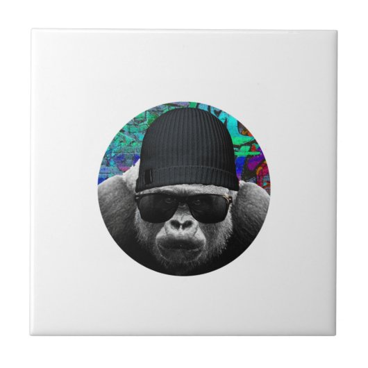 Cool Gorilla Ceramic Tegel Tegeltje (Voorkant)