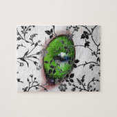 Cool Gothic Floral Girly Eye of Cat Legpuzzel (Horizontaal)