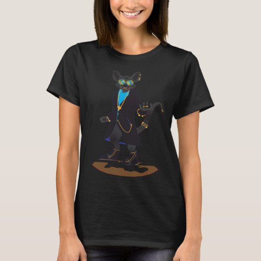 Cool Gothic King Rat with Chains and noseear rings T-shirt (Voorkant)