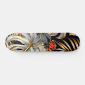 Cool Gothic Red Rose Jungle Foliage Skateboard  (Horz)