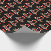 Cool gotische tegelpatroon valentijnsskelet cadeaupapier (Hoek)
